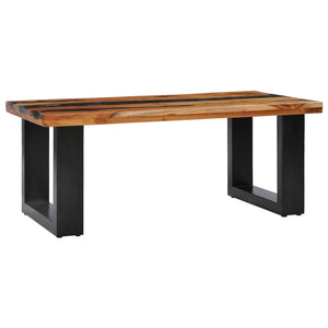 Τραπεζάκι Σαλονιού 100x50x40 εκ. Μασίφ Ξύλο Teak / Συνθ. Ρητίνη - PAKOBAZAAR