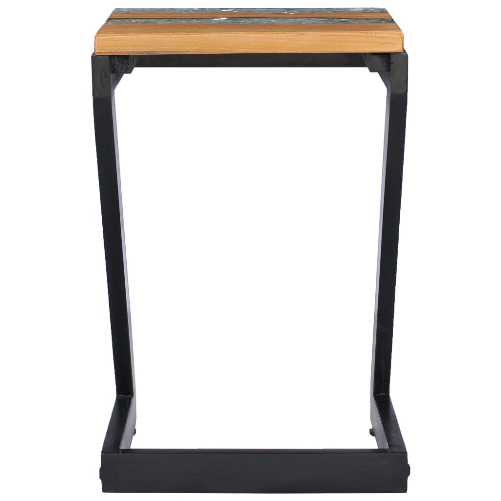 Τραπεζάκι Σαλονιού 30x30x50 εκ. Μασίφ Ξύλο Teak και Πολυρητίνη - PAKOBAZAAR