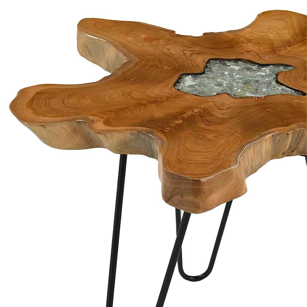 Τραπεζάκι Σαλονιού 70x45 εκ. από Μασίφ Ξύλο Teak / Συνθ. Ρητίνη - PAKOBAZAAR