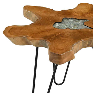 Τραπεζάκι Σαλονιού 70x45 εκ. από Μασίφ Ξύλο Teak / Συνθ. Ρητίνη - PAKOBAZAAR