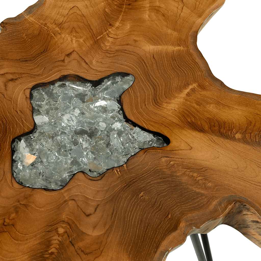Τραπεζάκι Σαλονιού 70x45 εκ. από Μασίφ Ξύλο Teak / Συνθ. Ρητίνη - PAKOBAZAAR