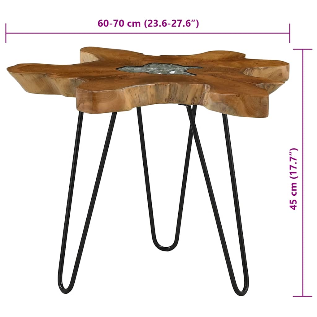 Τραπεζάκι Σαλονιού 70x45 εκ. από Μασίφ Ξύλο Teak / Συνθ. Ρητίνη - PAKOBAZAAR