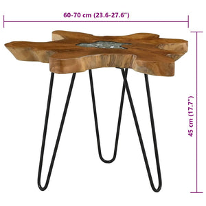 Τραπεζάκι Σαλονιού 70x45 εκ. από Μασίφ Ξύλο Teak / Συνθ. Ρητίνη - PAKOBAZAAR