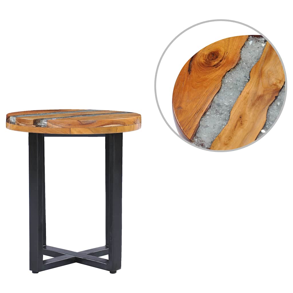 Τραπεζάκι Σαλονιού 40x45 εκ. από Μασίφ Ξύλο Teak / Συνθ. Ρητίνη - PAKOBAZAAR