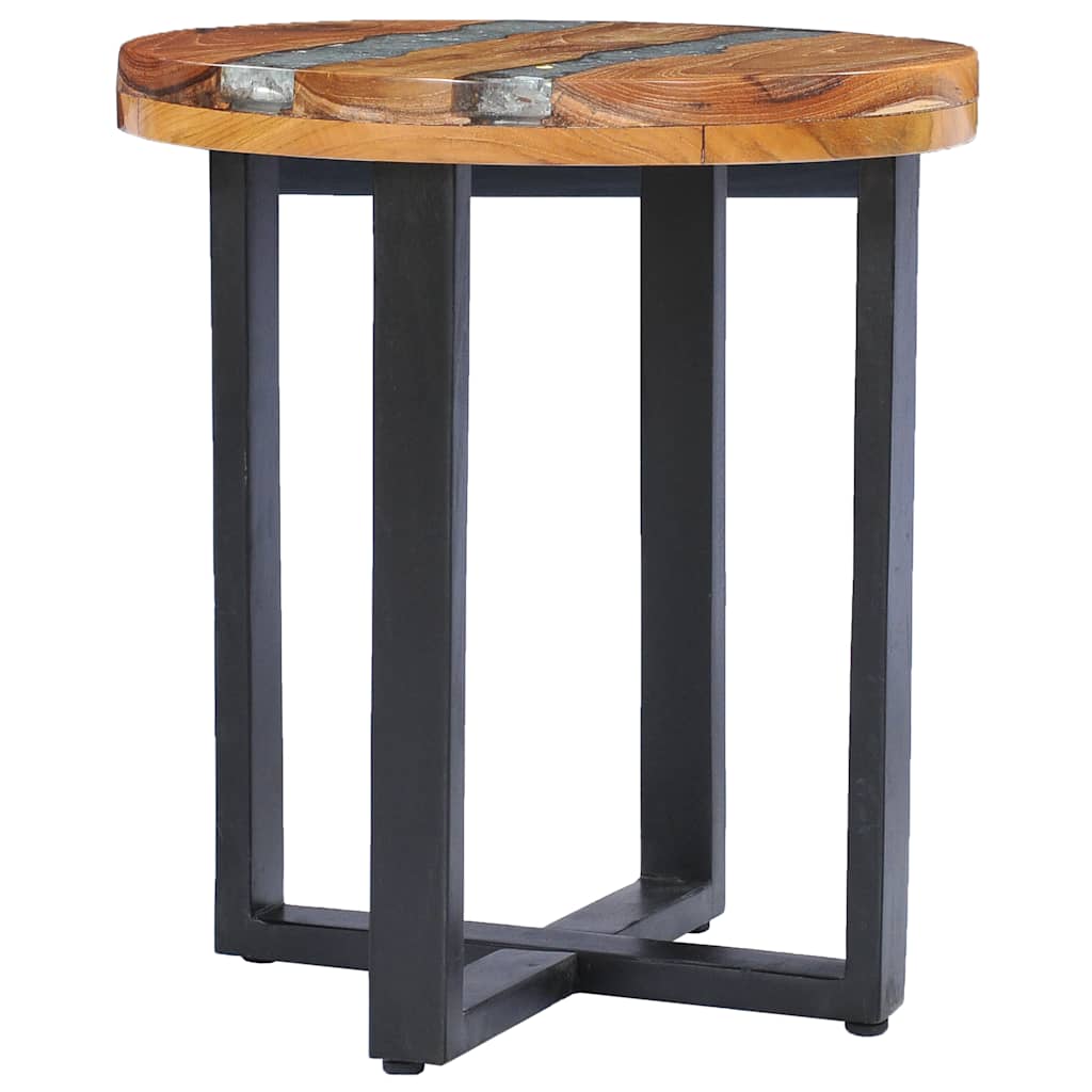 Τραπεζάκι Σαλονιού 40x45 εκ. από Μασίφ Ξύλο Teak / Συνθ. Ρητίνη - PAKOBAZAAR