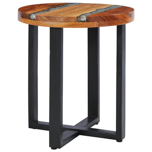 Τραπεζάκι Σαλονιού 40x45 εκ. από Μασίφ Ξύλο Teak / Συνθ. Ρητίνη - PAKOBAZAAR