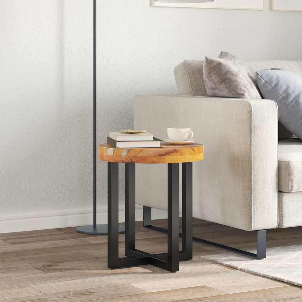 Τραπεζάκι Σαλονιού 40x45 εκ. από Μασίφ Ξύλο Teak / Συνθ. Ρητίνη - PAKOBAZAAR