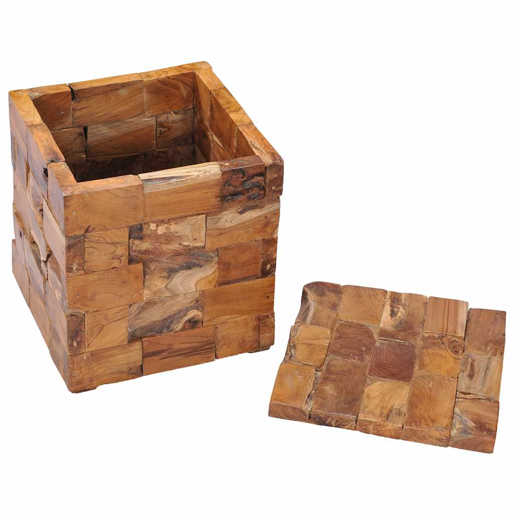 Σκαμπό Αποθήκευσης από Μασίφ Ξύλο Teak - Pakobazaar