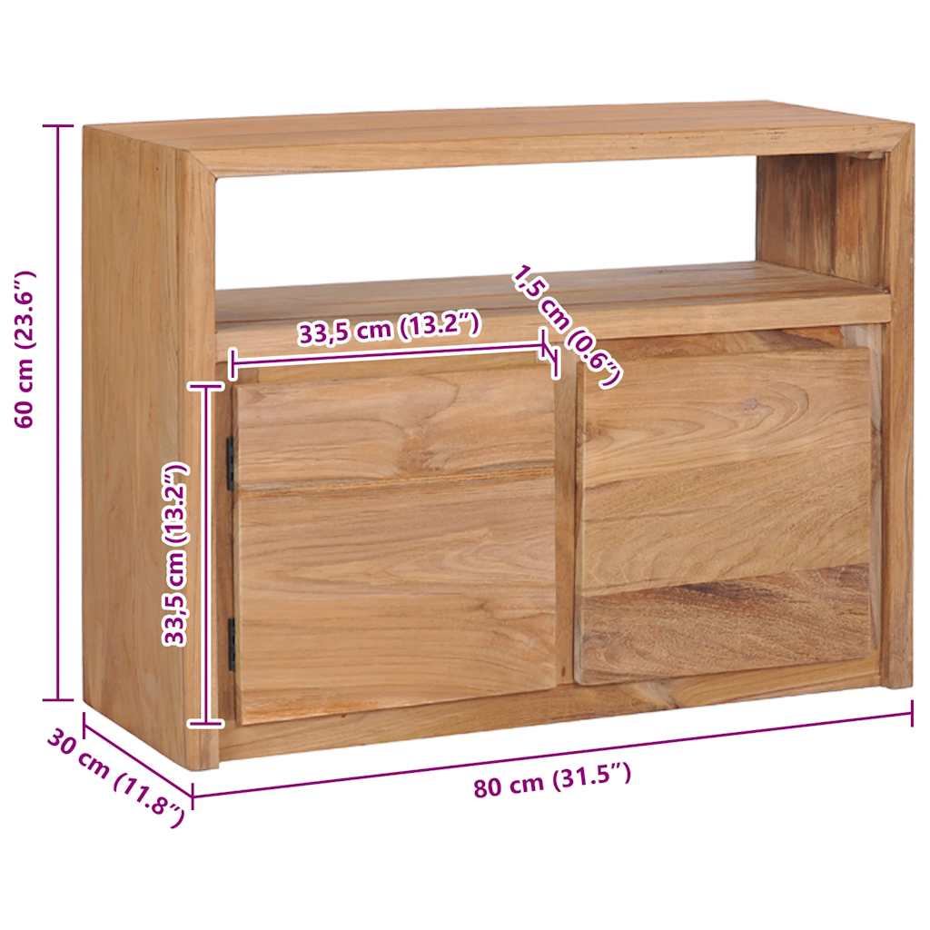Ντουλάπι με Συρτάρια 80 x 30 x 60 εκ. από Μασίφ Ξύλο Teak - PAKOBAZAAR
