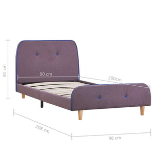 Πλαίσιο Κρεβατιού Χρώμα Taupe 90 x 200 εκ. Υφασμάτινο - PAKOBAZAAR