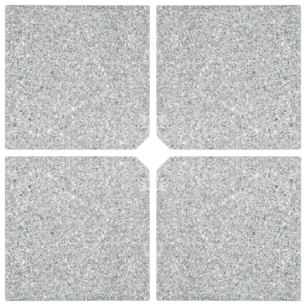 Πλάκες Βάσης Ομπρέλας 4 τεμ. Τετράγωνες 100 κ. Γκρι από Γρανίτη - PAKOBAZAAR