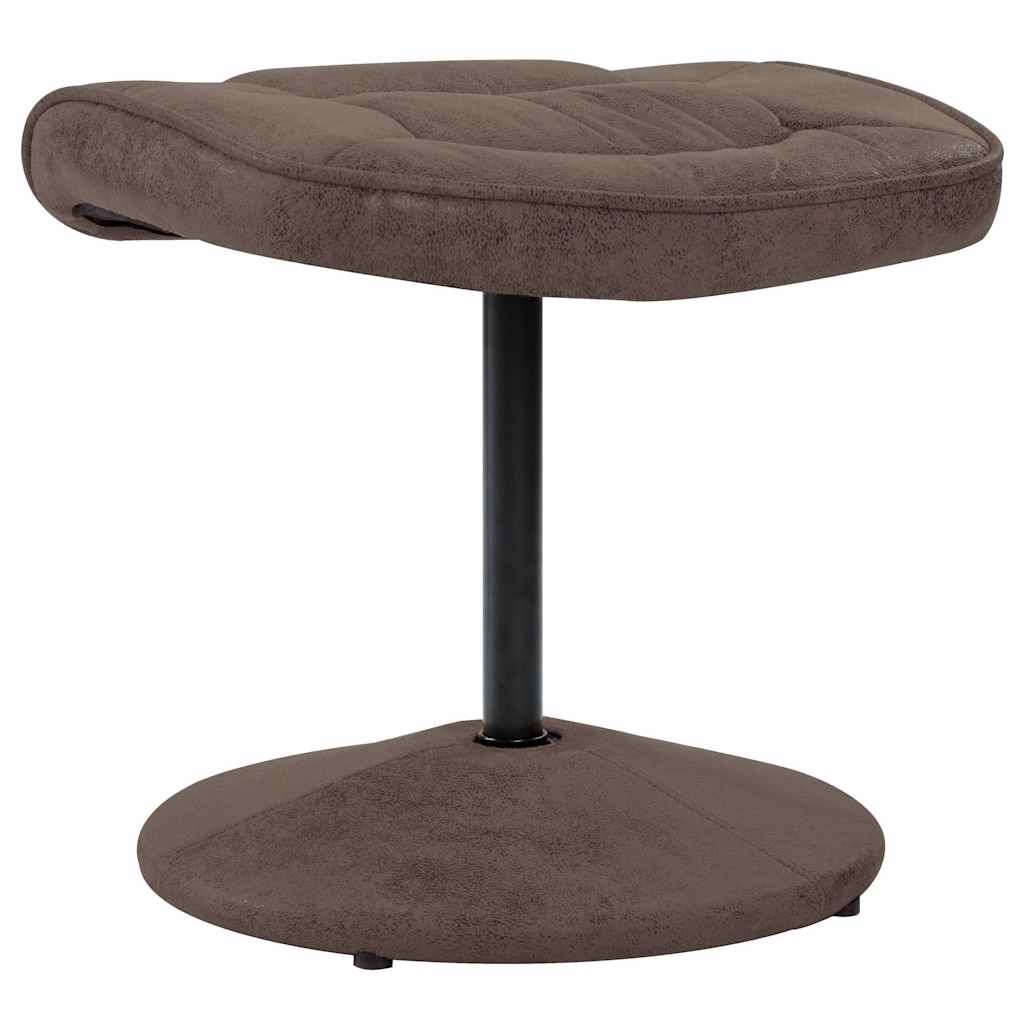 Πολυθρόνα Καφέ από Συνθετικό Καστόρι με Υποπόδιο - PAKOBAZAAR