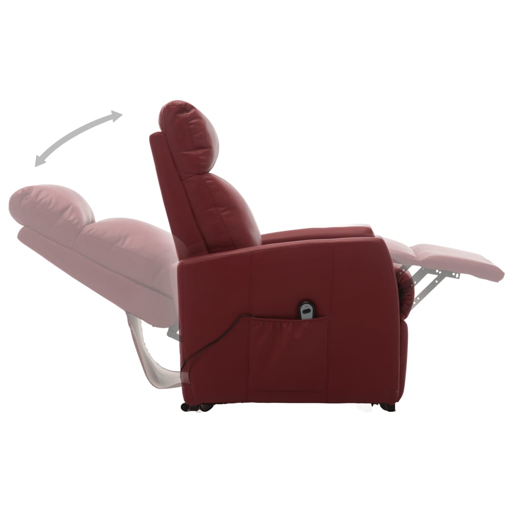 Πολυθρόνα Ανακλινόμενη Ηλεκτρική με Ανύψωση Μπορντό  Δερματίνη - Pakobazaar
