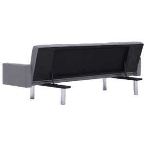 282217  Sofa Bed with Armrest Light Grey Polyester