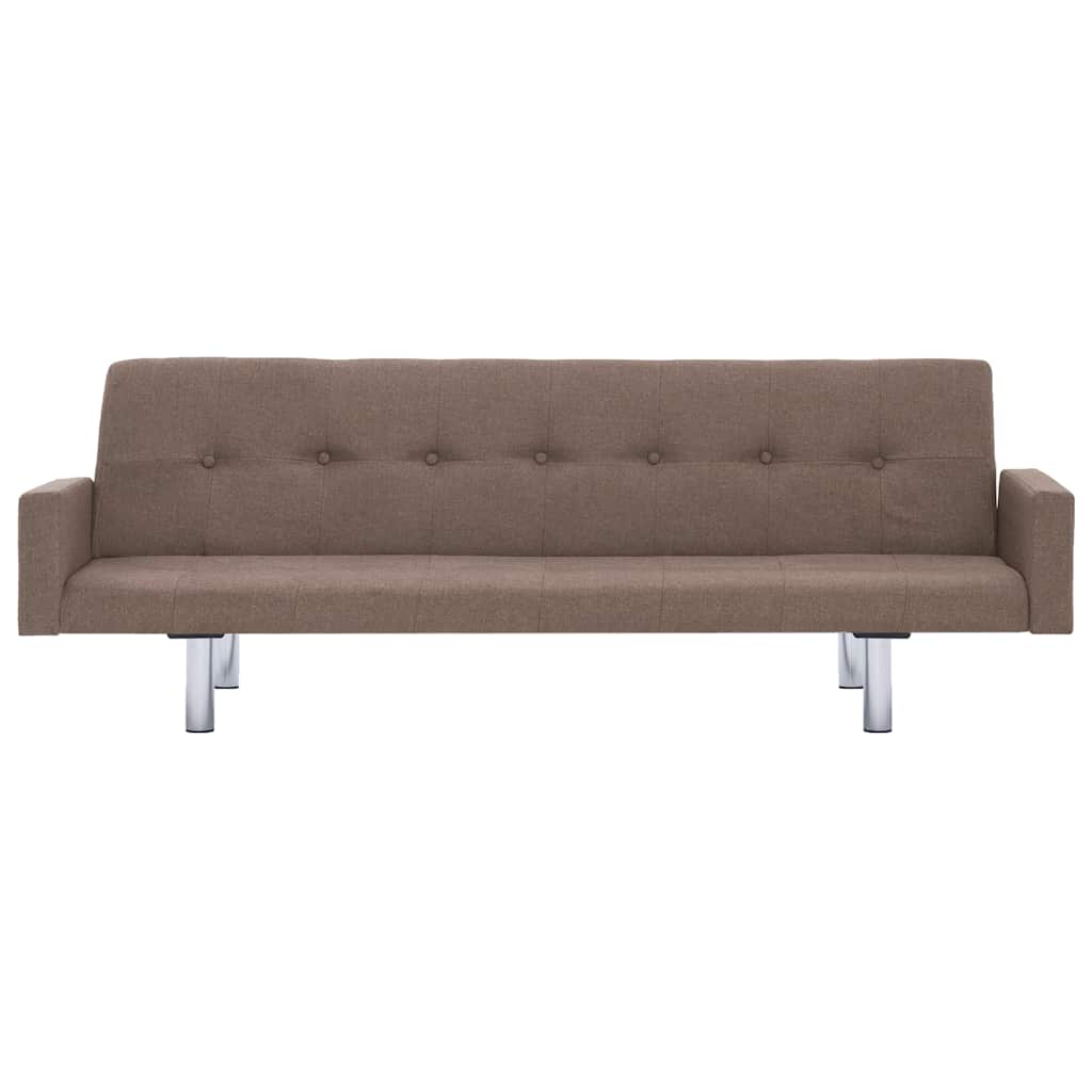282220  Sofa Bed with Armrest Brown Polyester