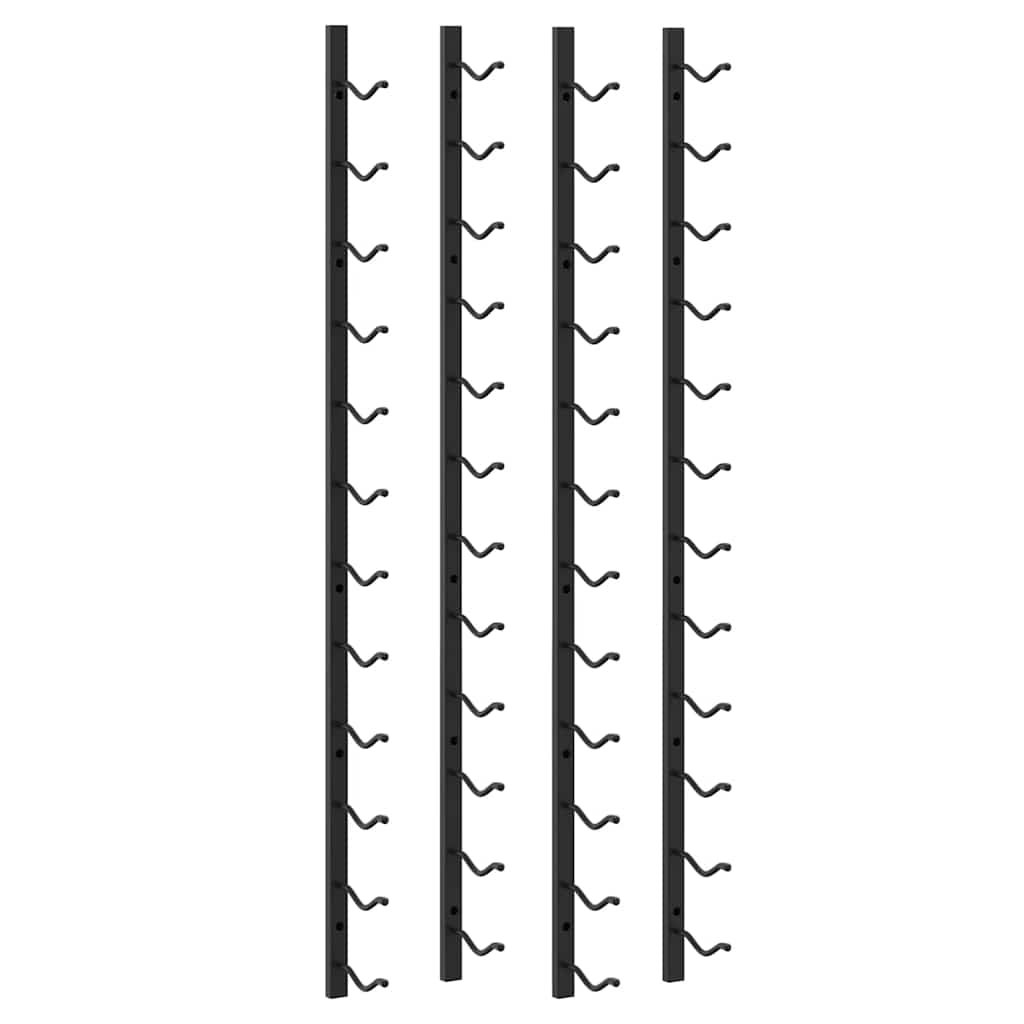 Βάσεις Κρασιών Τοίχου 2 τεμ. για 12 Φιάλες Μαύρες Σιδερένιες - PAKOBAZAAR