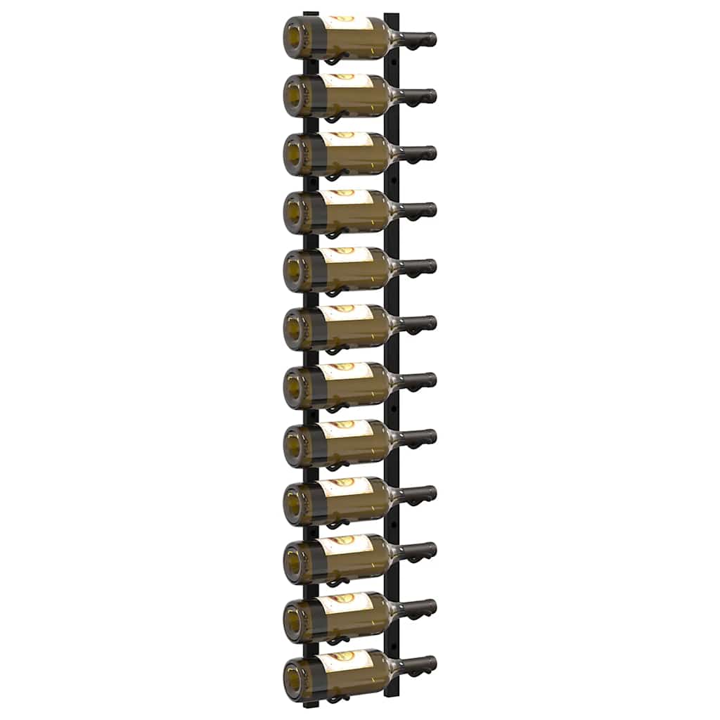 Βάσεις Κρασιών Τοίχου 2 τεμ. για 12 Φιάλες Μαύρες Σιδερένιες - PAKOBAZAAR