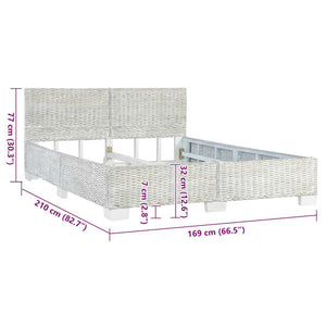 Πλαίσιο Κρεβατιού Γκρι 160 x 200 εκ. από Φυσικό Ρατάν - Pakobazaar