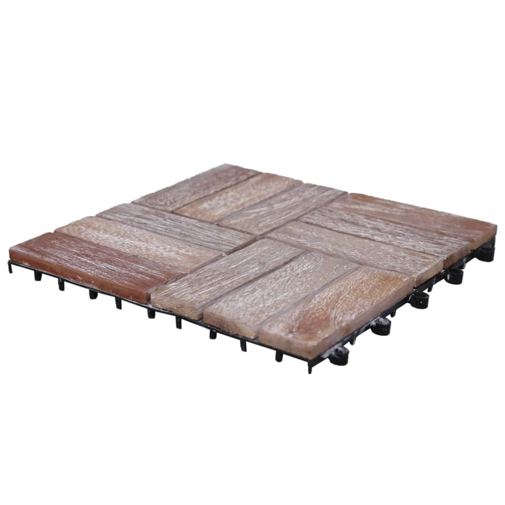 Πλακάκια Deck 11 τεμ. 30 x 30 εκ. Μασίφ Ανακυκλωμένο Ξύλο