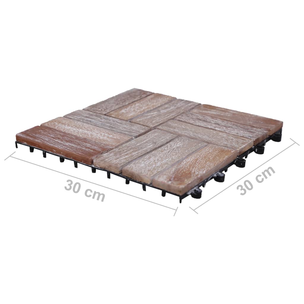 Πλακάκια Deck 11 τεμ. 30 x 30 εκ. Μασίφ Ανακυκλωμένο Ξύλο