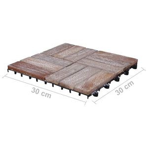 Πλακάκια Deck 11 τεμ. 30 x 30 εκ. Μασίφ Ανακυκλωμένο Ξύλο