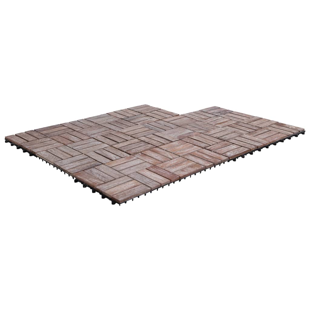 Πλακάκια Deck 11 τεμ. 30 x 30 εκ. Μασίφ Ανακυκλωμένο Ξύλο