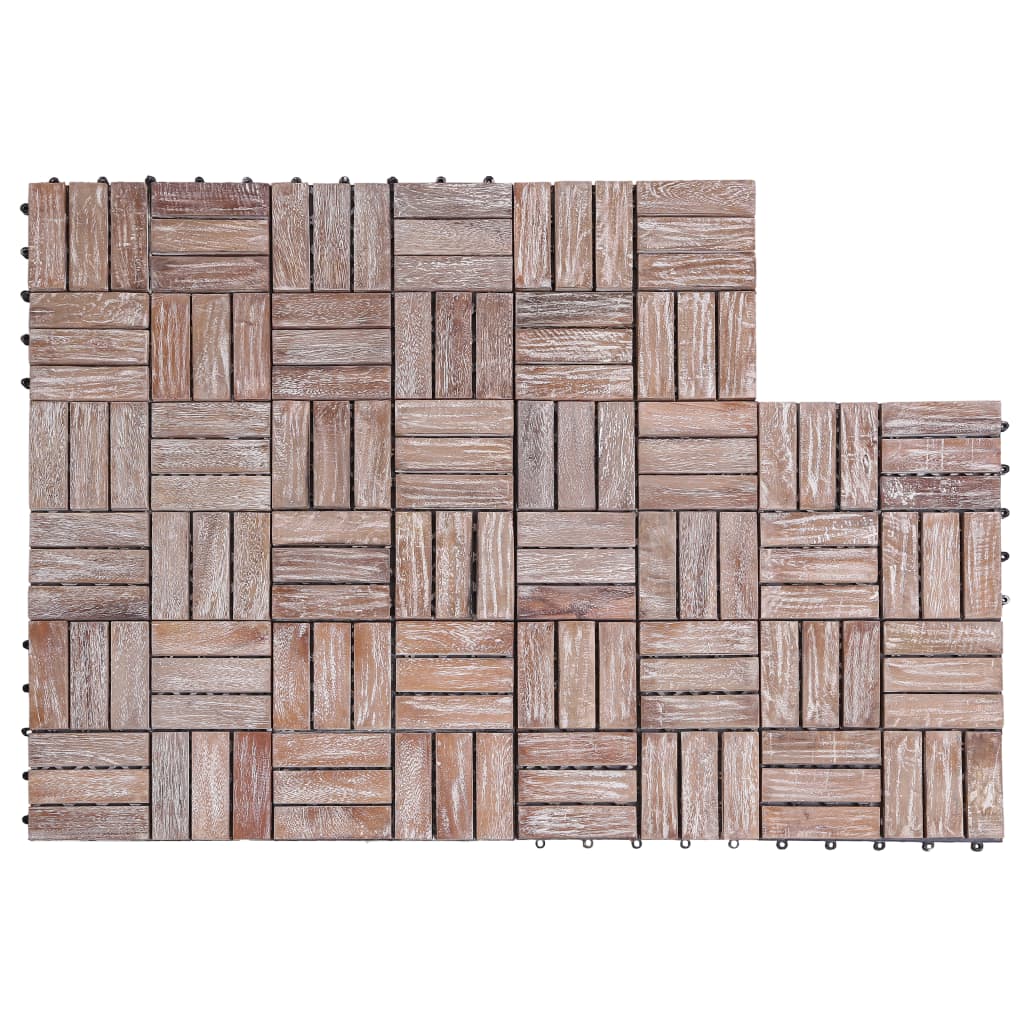 Πλακάκια Deck 11 τεμ. 30 x 30 εκ. Μασίφ Ανακυκλωμένο Ξύλο