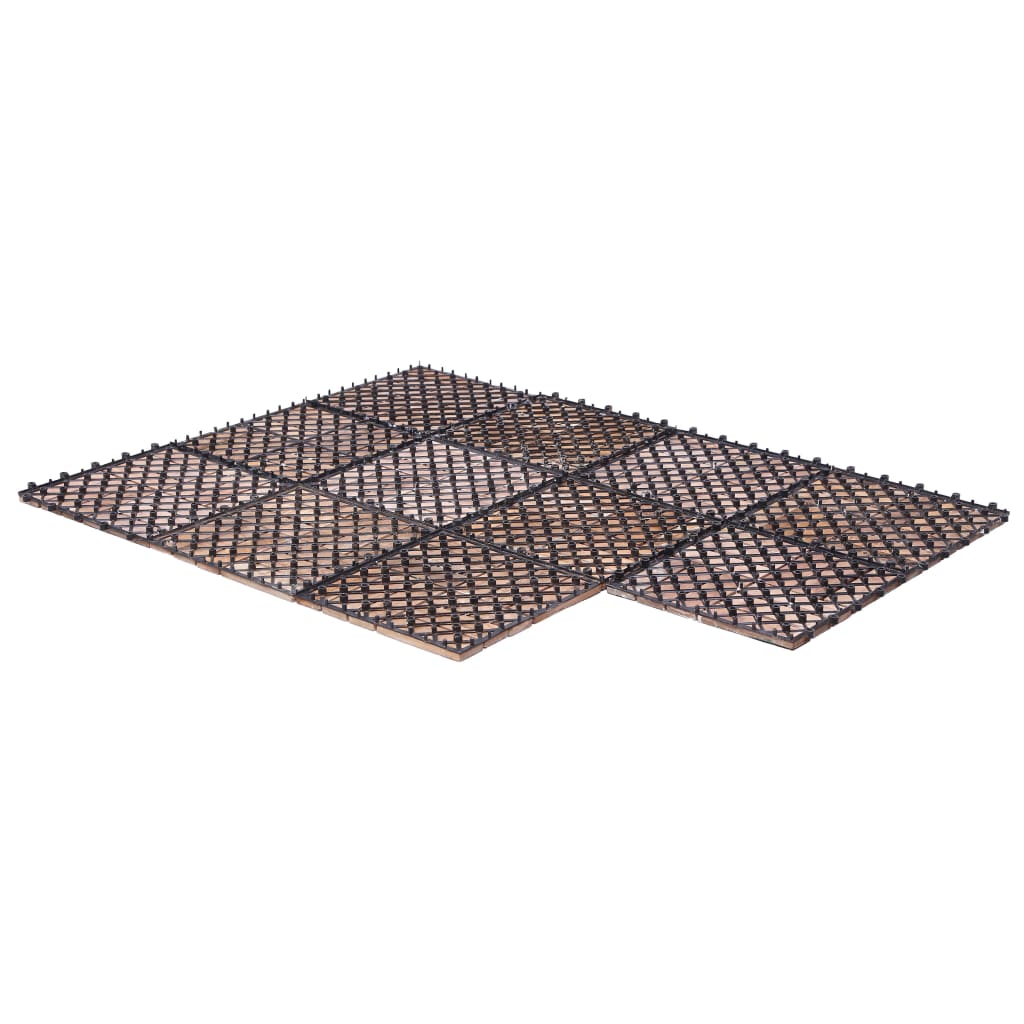 Πλακάκια Deck 11 τεμ. 30 x 30 εκ. Μασίφ Ανακυκλωμένο Ξύλο