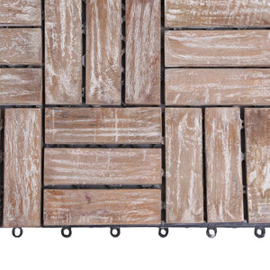 Πλακάκια Deck 11 τεμ. 30 x 30 εκ. Μασίφ Ανακυκλωμένο Ξύλο