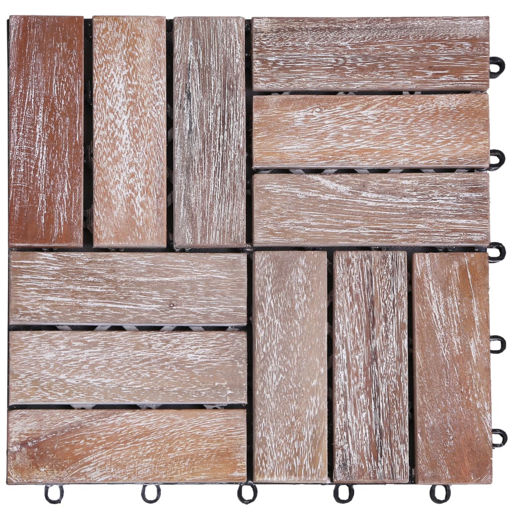 Πλακάκια Deck 11 τεμ. 30 x 30 εκ. Μασίφ Ανακυκλωμένο Ξύλο