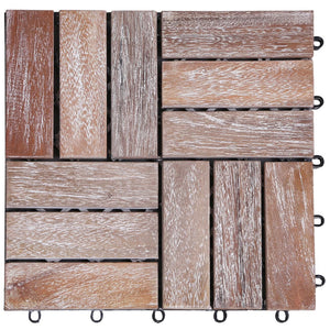 Πλακάκια Deck 11 τεμ. 30 x 30 εκ. Μασίφ Ανακυκλωμένο Ξύλο