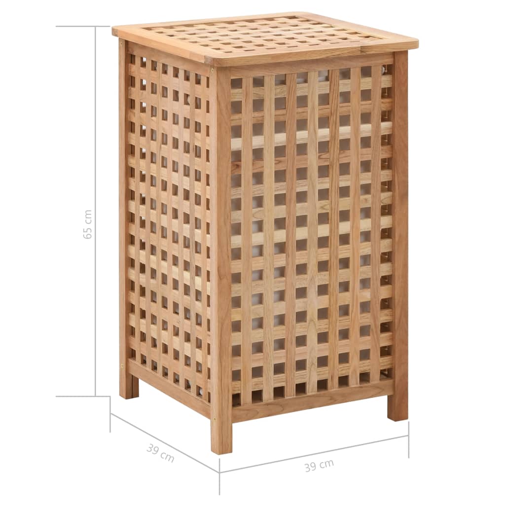 Καλάθι Απλύτων 39 x 39 x 65 εκ. από Μασίφ Ξύλο Καρυδιάς - PAKOBAZAAR