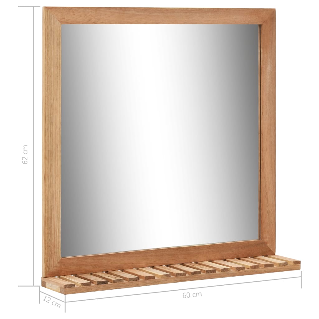 Καθρέφτης Μπάνιου 60 x 12 x 62 εκ. από Μασίφ Ξύλο Καρυδιάς - PAKOBAZAAR