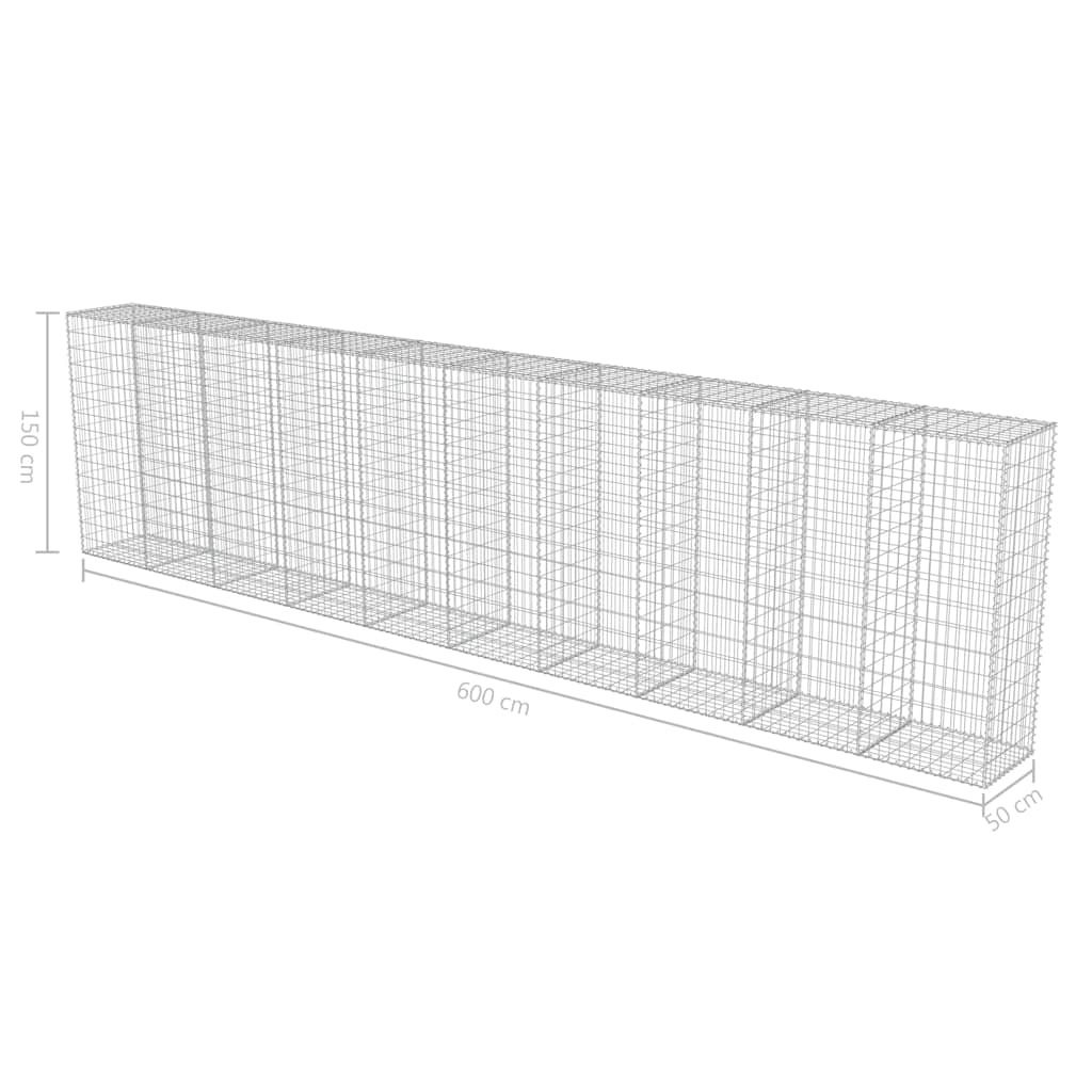 Συρματοκιβώτιο Τοίχος 600x50x150 εκ. Γαλβαν.Χάλυβας + Καλύμματα - PAKOBAZAAR