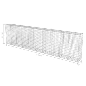 Συρματοκιβώτιο Τοίχος 600x50x150 εκ. Γαλβαν.Χάλυβας + Καλύμματα - PAKOBAZAAR