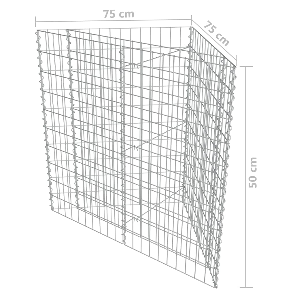 Συρματοκιβώτιο-Γλάστρα Υπερυψωμένη 75x75x50 εκ. Γαλβ. Χάλυβας
