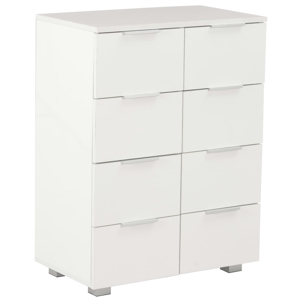 Μπουφές Ψηλός Γυαλιστερός Λευκός 60x35x80 εκ. Επεξ. Ξύλο - PAKOBAZAAR