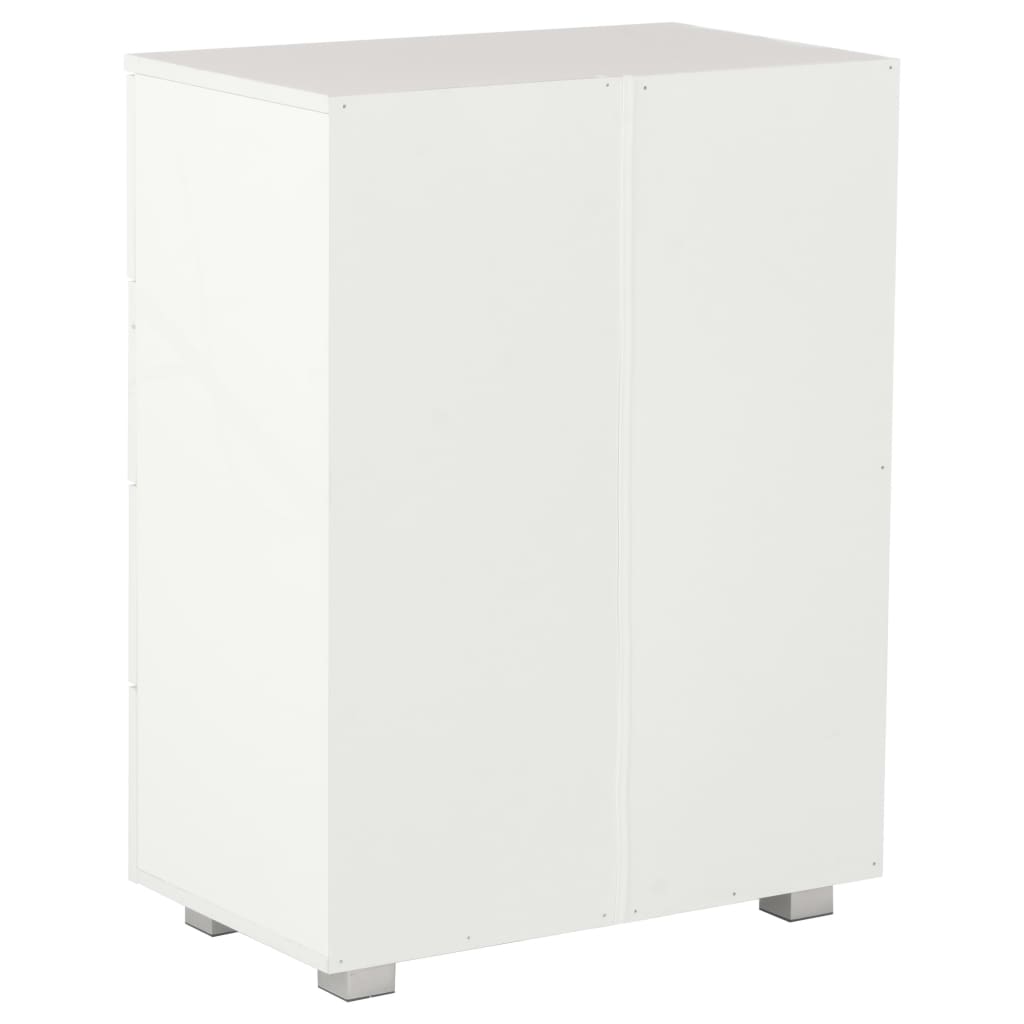 Μπουφές Ψηλός Γυαλιστερός Λευκός 60x35x80 εκ. Επεξ. Ξύλο - PAKOBAZAAR