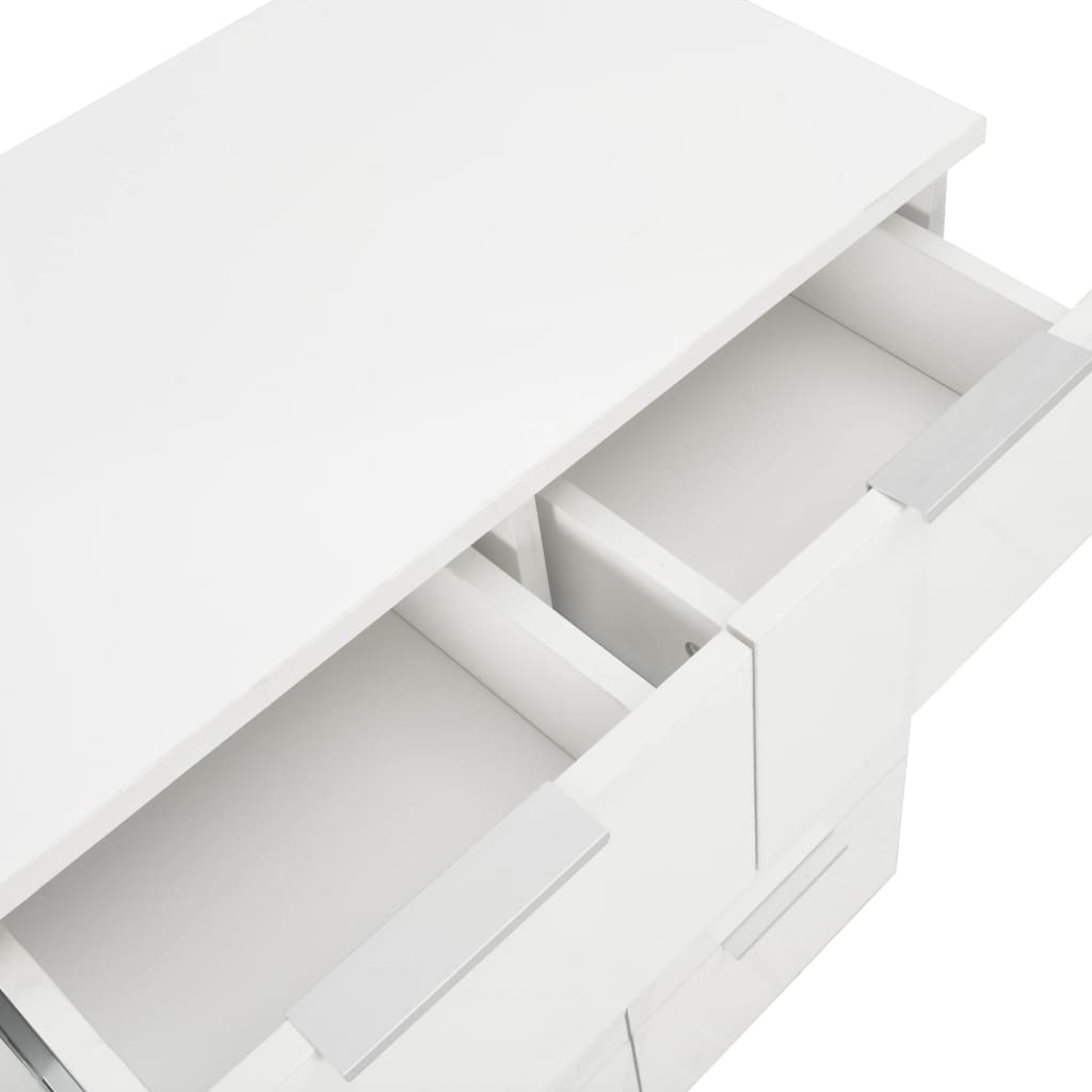 Μπουφές Ψηλός Γυαλιστερός Λευκός 60x35x80 εκ. Επεξ. Ξύλο - PAKOBAZAAR