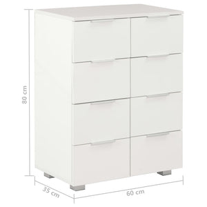 Μπουφές Ψηλός Γυαλιστερός Λευκός 60x35x80 εκ. Επεξ. Ξύλο - PAKOBAZAAR