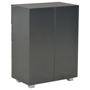 Μπουφές Ψηλός Γυαλιστερός Μαύρος 60x35x80εκ. Επεξεργασμένο Ξύλο