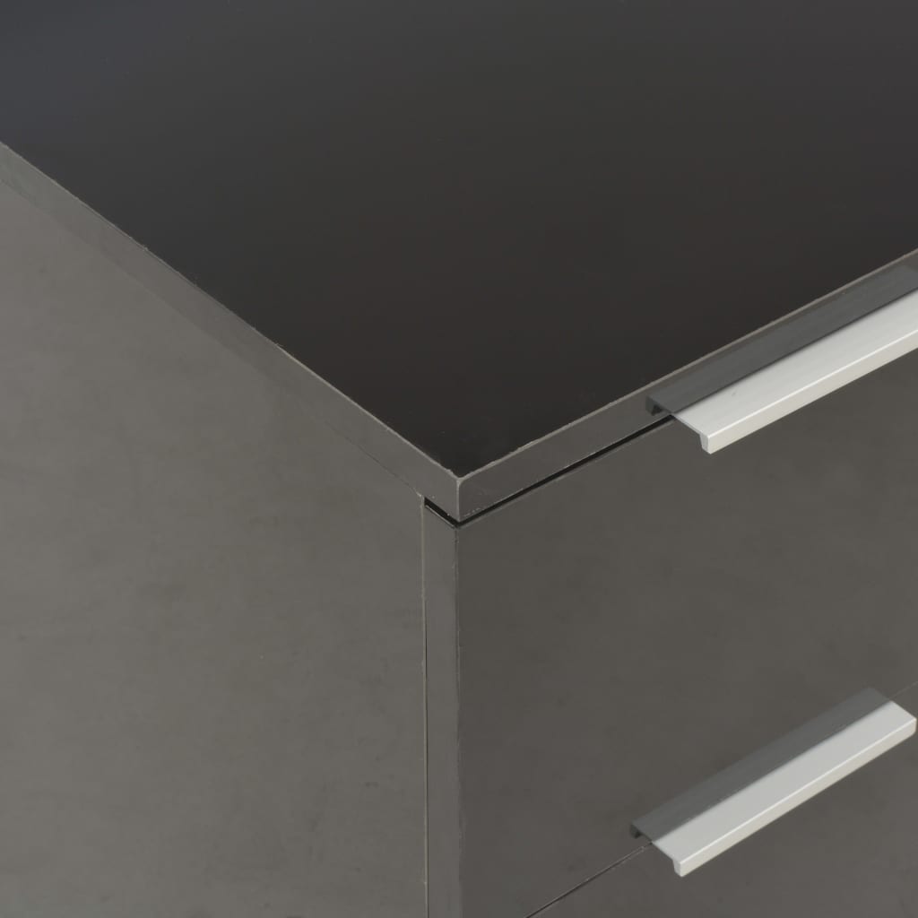 Μπουφές Ψηλός Γυαλιστερός Μαύρος 60x35x80εκ. Επεξεργασμένο Ξύλο - PAKOBAZAAR