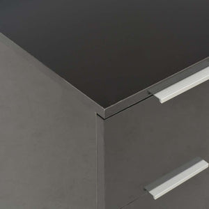 Μπουφές Ψηλός Γυαλιστερός Μαύρος 60x35x80εκ. Επεξεργασμένο Ξύλο