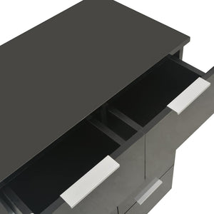 Μπουφές Ψηλός Γυαλιστερός Μαύρος 60x35x80εκ. Επεξεργασμένο Ξύλο