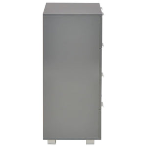 Μπουφές Ψηλός Γυαλιστερός Γκρι 60x35x80 εκ. Επεξ. Ξύλο - PAKOBAZAAR