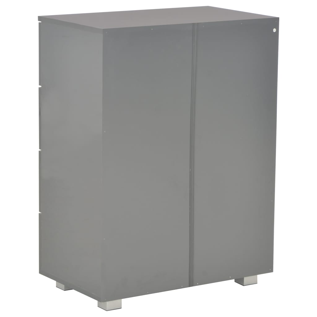Μπουφές Ψηλός Γυαλιστερός Γκρι 60x35x80 εκ. Επεξ. Ξύλο - PAKOBAZAAR