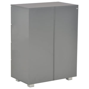 Μπουφές Ψηλός Γυαλιστερός Γκρι 60x35x80 εκ. Επεξ. Ξύλο - PAKOBAZAAR