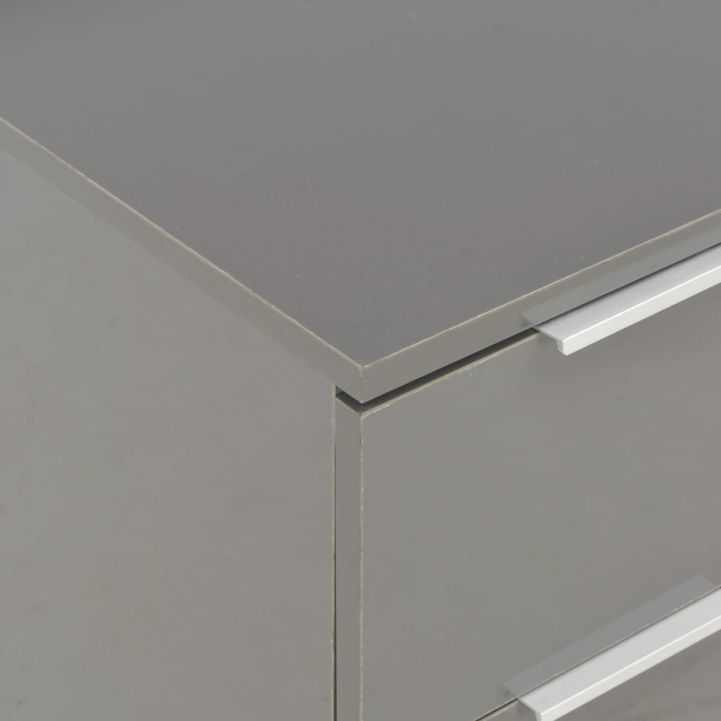 Μπουφές Ψηλός Γυαλιστερός Γκρι 60x35x80 εκ. Επεξ. Ξύλο - PAKOBAZAAR