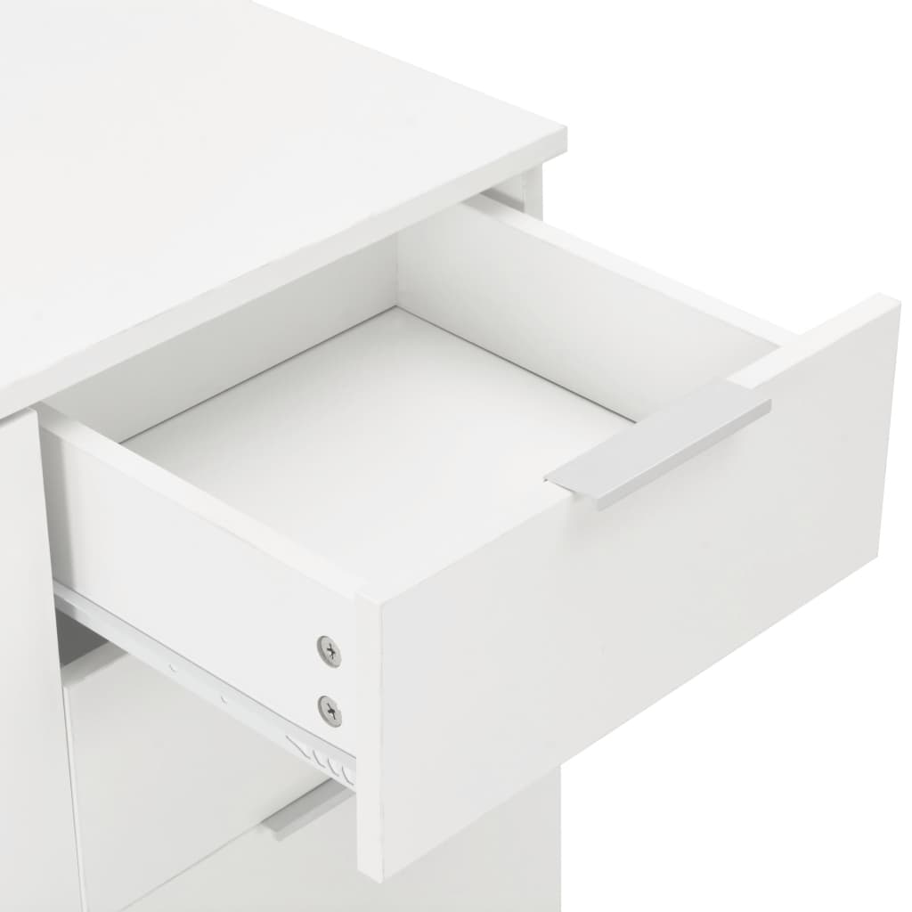 Μπουφές Ψηλός Γυαλιστερός Λευκός 71x35x80εκ. Επεξεργασμένο Ξύλο - PAKOBAZAAR
