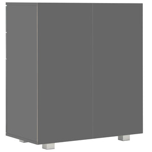 Μπουφές Ψηλός Γυαλιστερός Γκρι 71x35x80 εκ. Επεξεργασμένο Ξύλο - PAKOBAZAAR